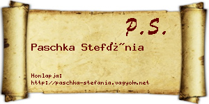 Paschka Stefánia névjegykártya